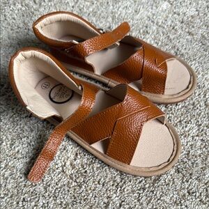 Barefoot Brown Leather Sandals by Little Love Bug